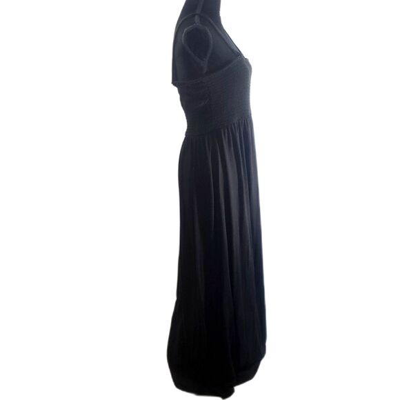 Faded Glory Black Shirred Bodice Maxi Dress Size 1X/16W - Picture 5 of 8